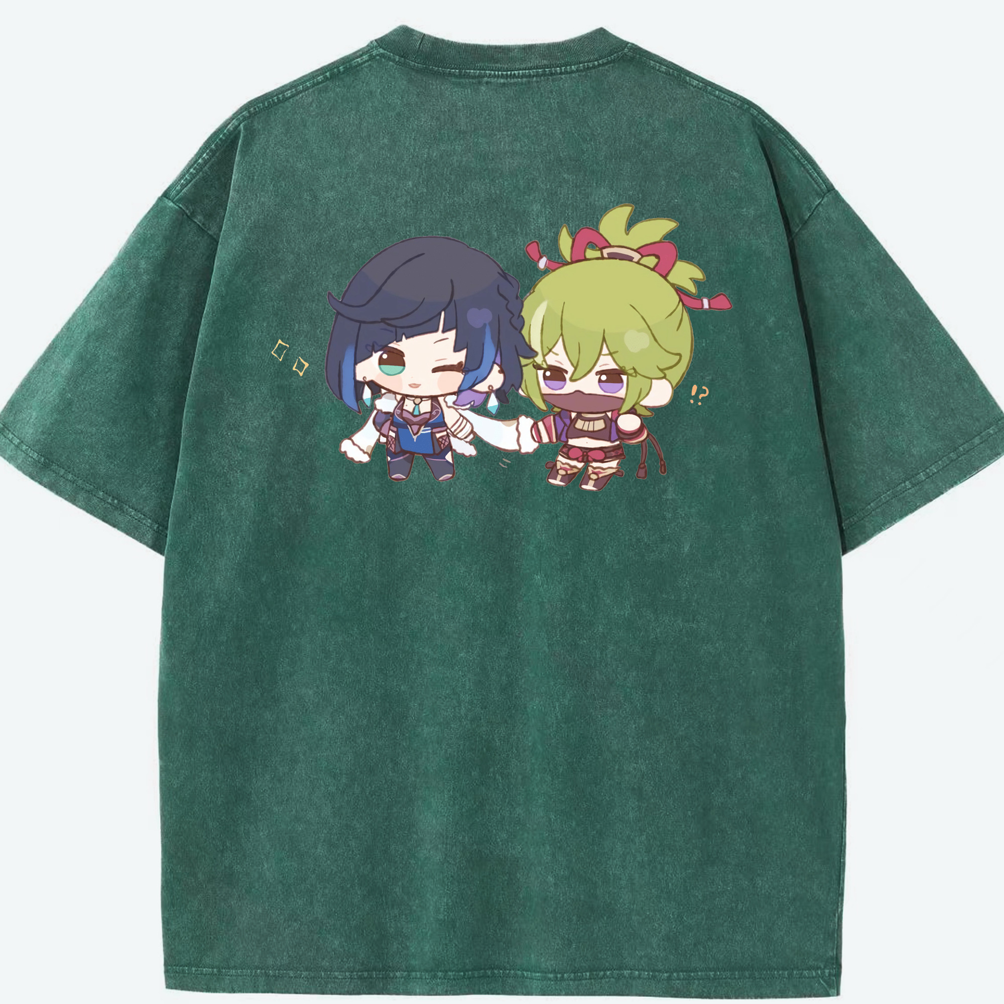 げんし神  久岐忍 くき しのぶ genshin Kuki Shinobu 綿100% ヴィンテージ風 半袖Tシャツ（背面プリント）